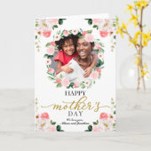 Floral Wreath Happy Mothers Day Kaart (Gele Bloem)