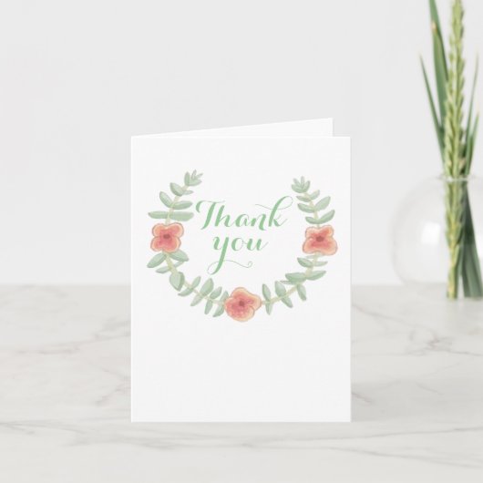 Floral Wreath Hartelijk dank Bedankkaart (Voorkant)