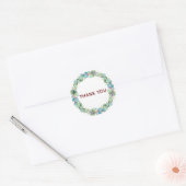 Floral Wreath Hartelijk dank Ronde Sticker (Envelop)