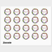 Floral Wreath Hartelijk dank Ronde Sticker (Vel)