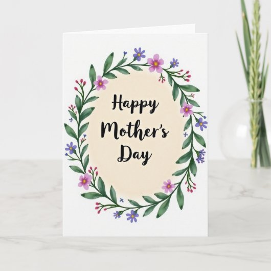 Floral Wreath Honor Message Card Kaart (Voorkant)