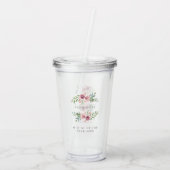 Floral Wreath in Pink Tones for Mother of the Year Acryl Drinkbeker (Achterkant)
