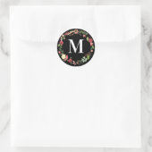 Floral Wreath Initiaal personaliseren Ronde Sticker (Tas)
