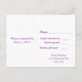 Floral Wreath Lavender RSVP Uitnodiging Briefkaart (Achterkant)