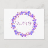 Floral Wreath Lavender RSVP Uitnodiging Briefkaart (Voorkant)