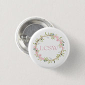 Floral Wreath LCSW Button (Voorkant /achterkant)
