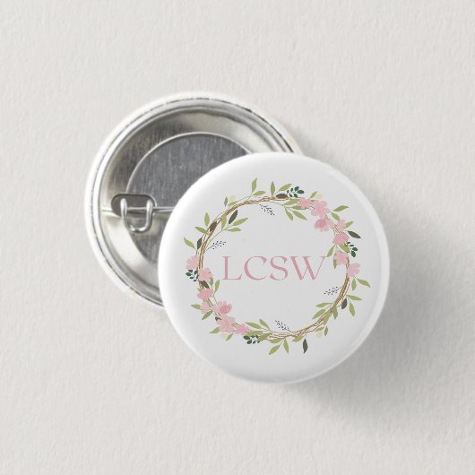Floral Wreath LCSW Button (Voorkant /achterkant)