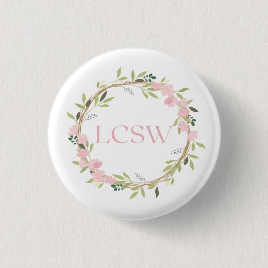 Floral Wreath LCSW Button (Voorkant)