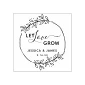 Floral Wreath Let Love Grow Wedding Rubberstempel (Afrduk)