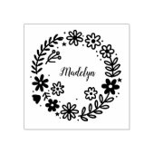 Floral Wreath Lijst Stamp Rubberstempel (Afrduk)