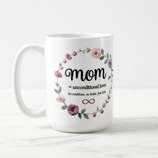 Floral Wreath Magic Mok - Mam, Oneindige Liefde (Links)