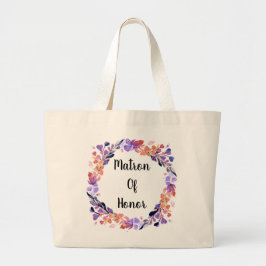 Floral Wreath Matron of Honor Grote Tote Bag