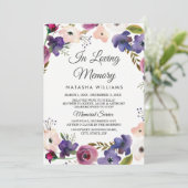 Floral Wreath Memorial Announcement Service Kaart (Staand voorkant)