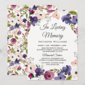 Floral Wreath Memorial Announcement Service Kaart (Voorkant / Achterkant)