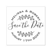 Floral Wreath Modern Wedding Save the Date Zelfinktende Stempel (Design)