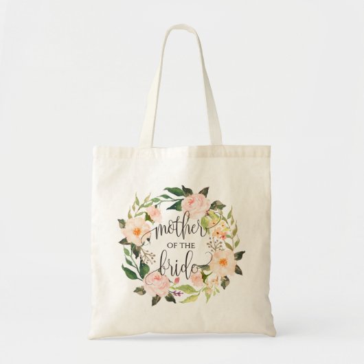 Floral Wreath, moeder van de Bride, kalligrafie-2 Tote Bag (Voorkant)