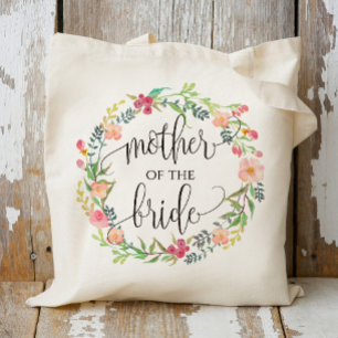 Floral Wreath, moeder van de Bride, kalligrafie-6 Tote Bag