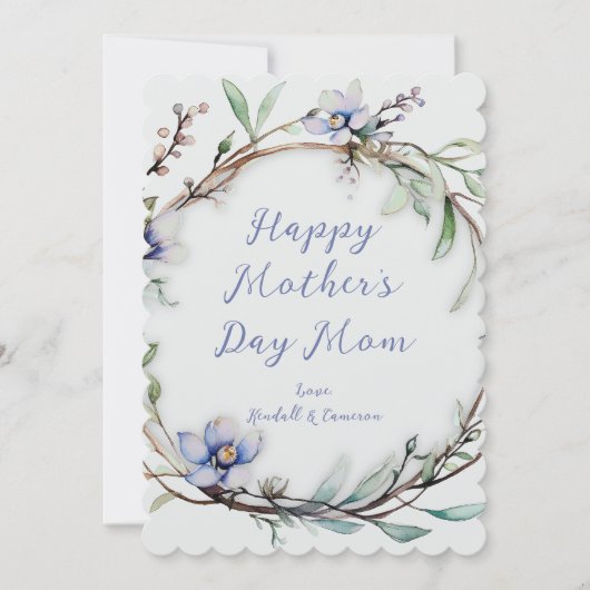 Floral Wreath Moederdag Bericht Kaart (Voorkant)