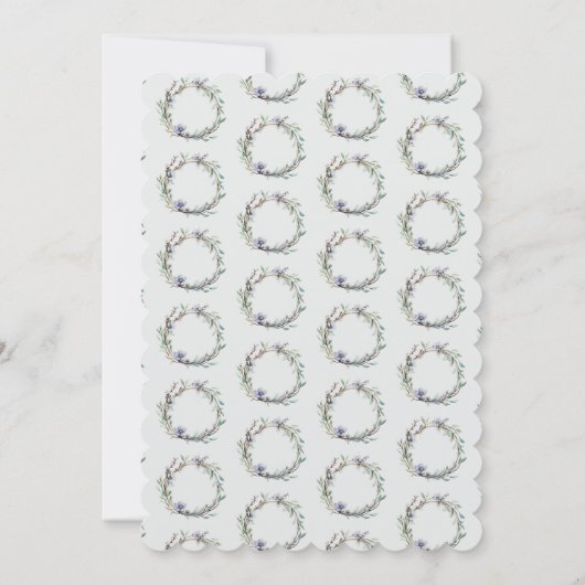 Floral Wreath Moederdag Bericht Kaart (Achterkant)