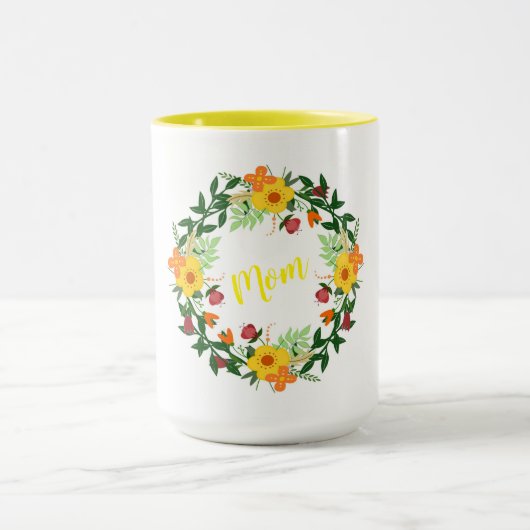 Floral Wreath Mok (Midden)