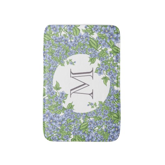 Floral Wreath Monogram Badmat (Voorkant Verticaal)