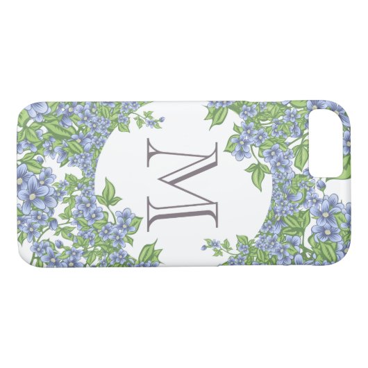 Floral Wreath Monogram Case-Mate iPhone Case (Achterkant (Horizontaal))