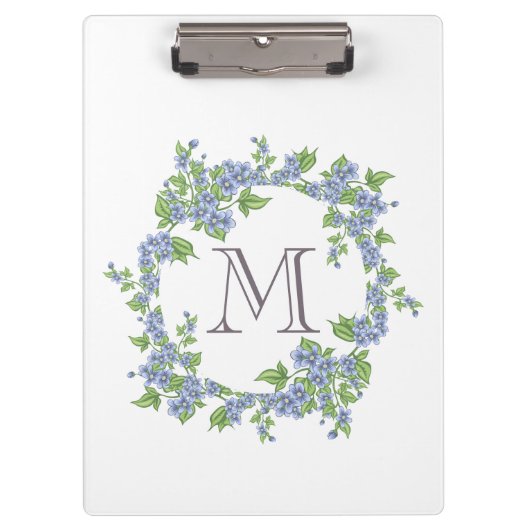 Floral Wreath Monogram Klembord (Voorkant)