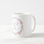 Floral Wreath Monogram Koffiemok (Voorkant rechts)