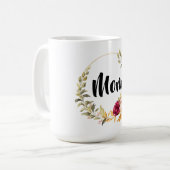 Floral Wreath Monogram Koffiemok (Voorkant links)