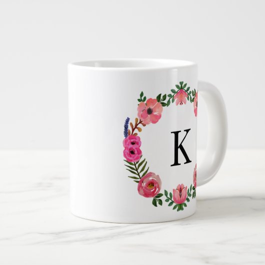 Floral Wreath Monogram Mok (Voorkant rechts)