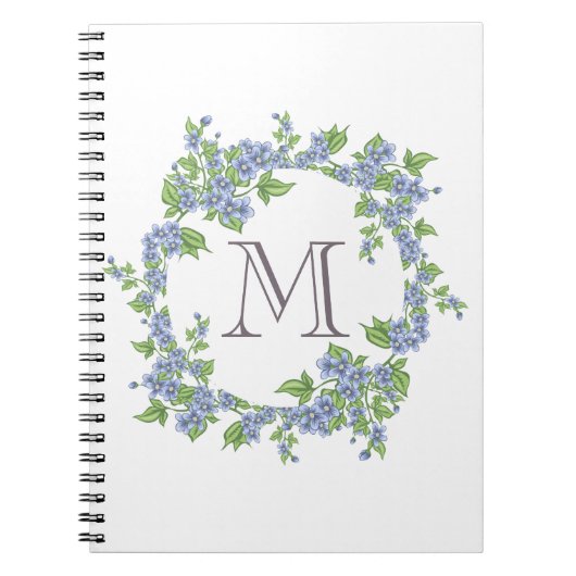 Floral Wreath Monogram Notitieboek (Voorkant)
