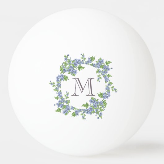 Floral Wreath Monogram Pingpongbal (Voorkant)