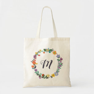 Floral Wreath Monogram Tas - Charlie