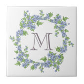 Floral Wreath Monogram Tegeltje (Voorkant)