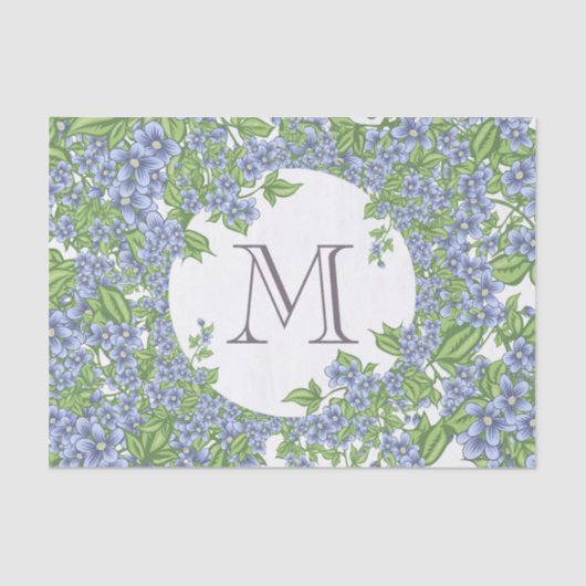 Floral Wreath Monogram Tissuepapier (Voorkant)