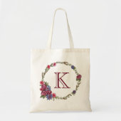 Floral Wreath Monogram Tote Bag (Voorkant)