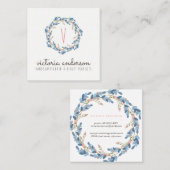 Floral Wreath Monogram Visitekaartje (Voorkant / Achterkant)