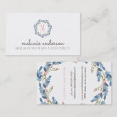 Floral Wreath Monogram Visitekaartje (Voorkant / Achterkant)