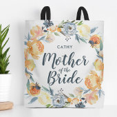 Floral Wreath Monogrammed Moeder van de Bride Tote Bag