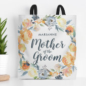Floral Wreath Monogrammed Moeder van de Groom Tote Bag