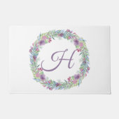 Floral Wreath Monogrammed Personalized Deurmat (Voorkant)