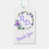  Floral Wreath Monogrammed Wedding Cadeaulabel (Voorkant)