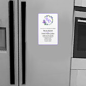  Floral Wreath Monogrammed Wedding Invitatio Magneet