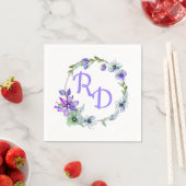 Floral Wreath Monogrammed Wedding Servet (Insitu)