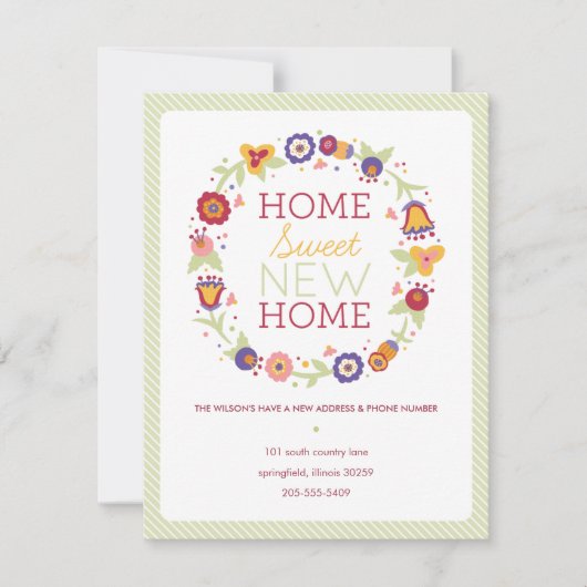 Floral Wreath Moving Announcement Aankondiging (Voorkant)