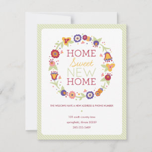 Floral Wreath Moving Announcement Aankondiging