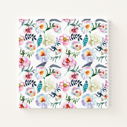 Floral Wreath Named Bible Quote YHVH Green Blue Notitieboek (Achterkant)