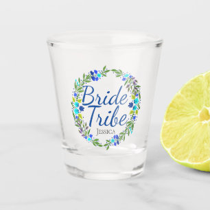  Floral Wreath Personalized Bride Tribe Shot Glas