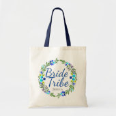  Floral Wreath Personalized Bride Tribe Tote Bag (Voorkant)