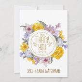 Floral Wreath Personalized Wedding Bedankkaart (Voorkant)